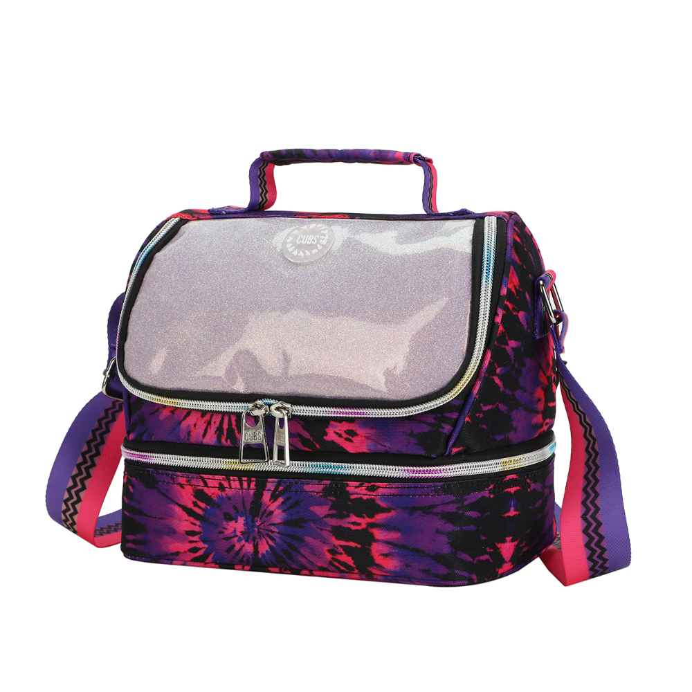 Cubs Black and Purple Tie Dye High School Lunch Bag