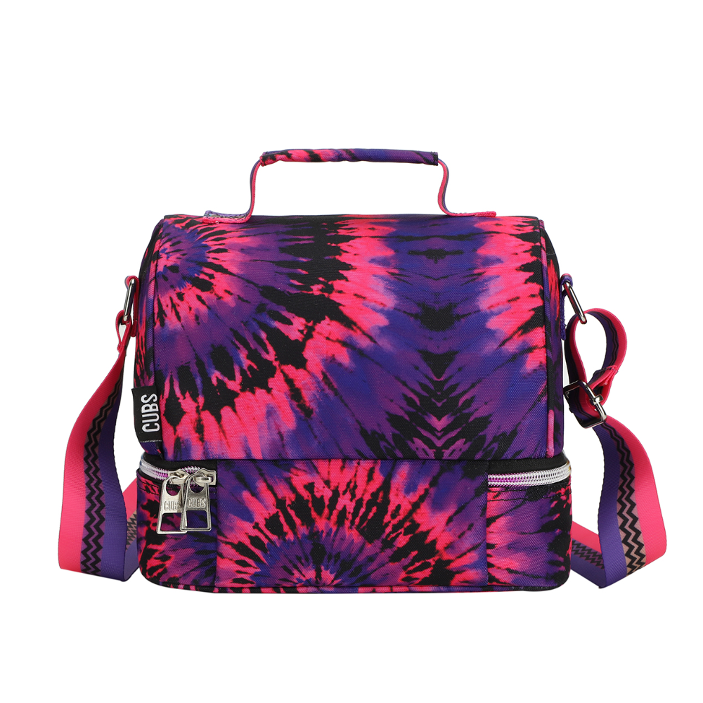 Cubs Black and Purple Tie Dye High School Lunch Bag