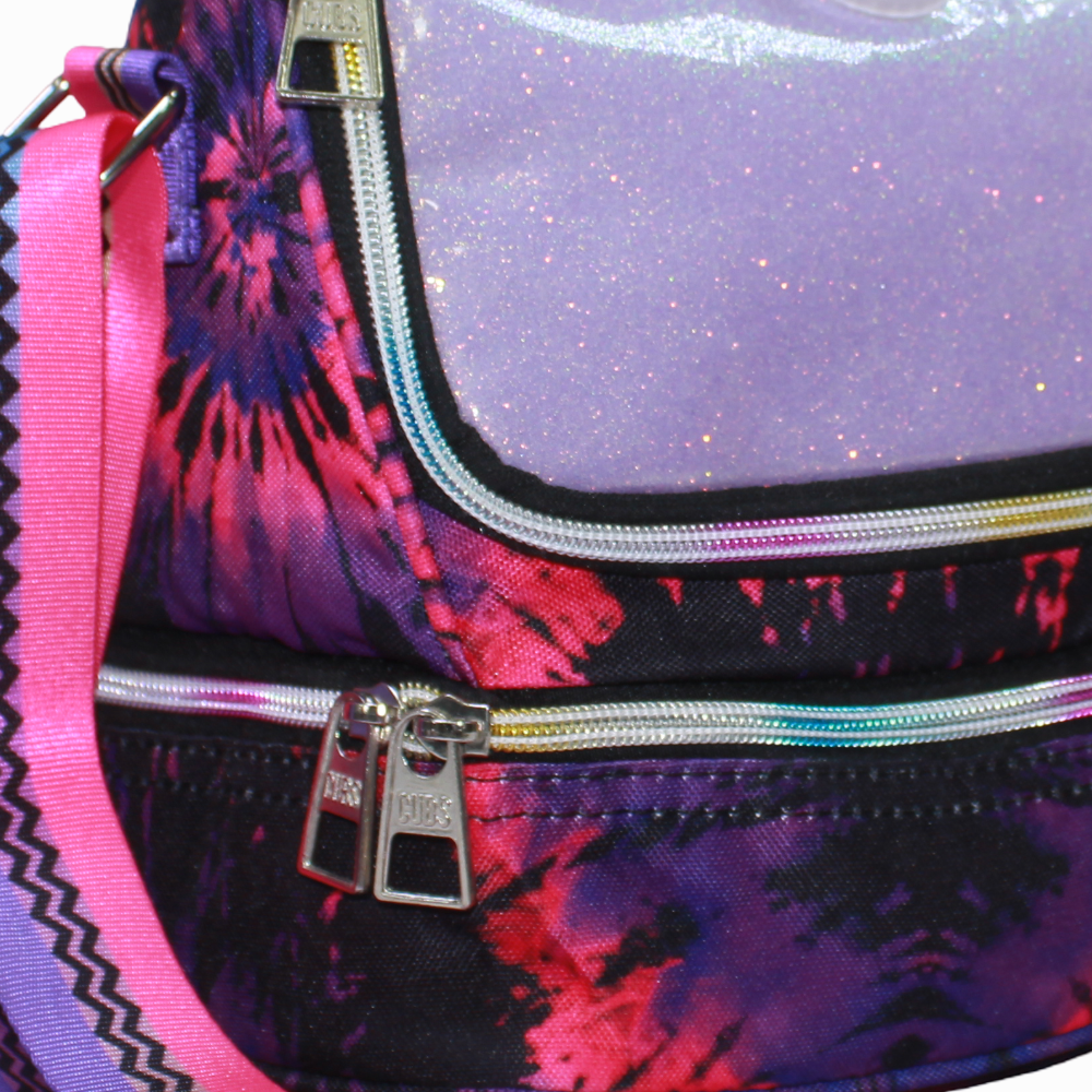 Cubs Black and Purple Tie Dye High School Lunch Bag