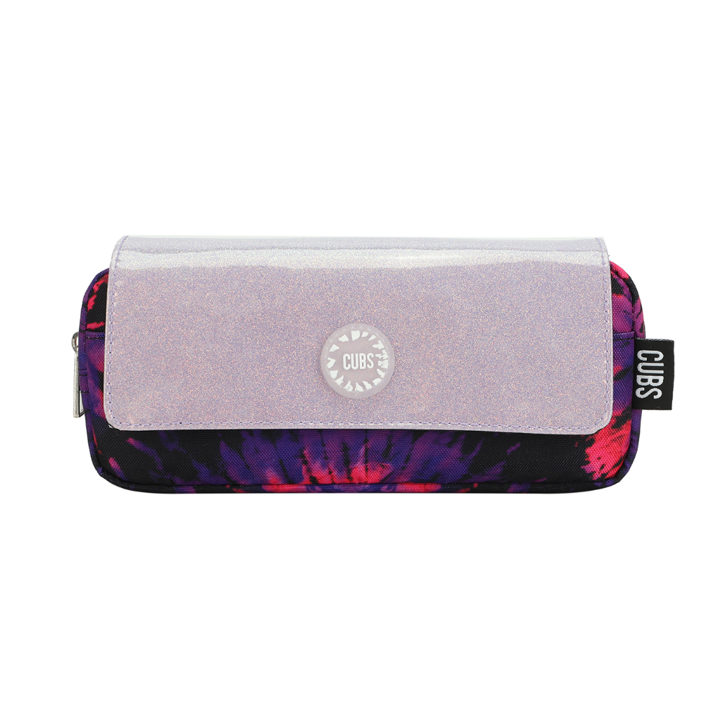 Cubs Black and Purple Tie Dye High School Pencil Case