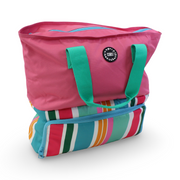Cubs Pink Stripes Tote Bag