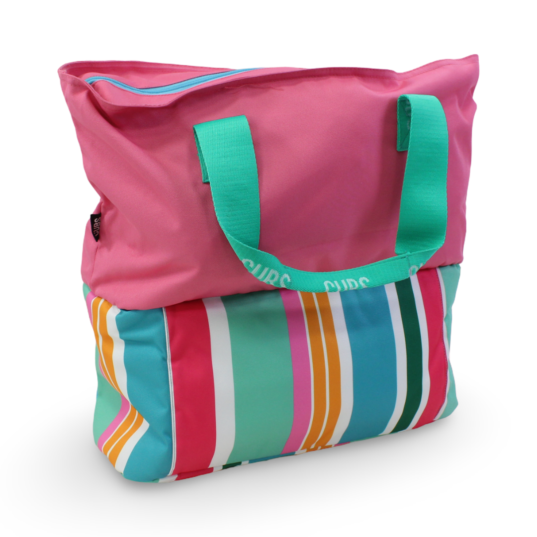 Cubs Pink Stripes Tote Bag