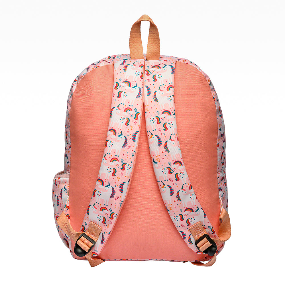 Cubs Peach Unicorns & Rainbows Backpack –16 Inches