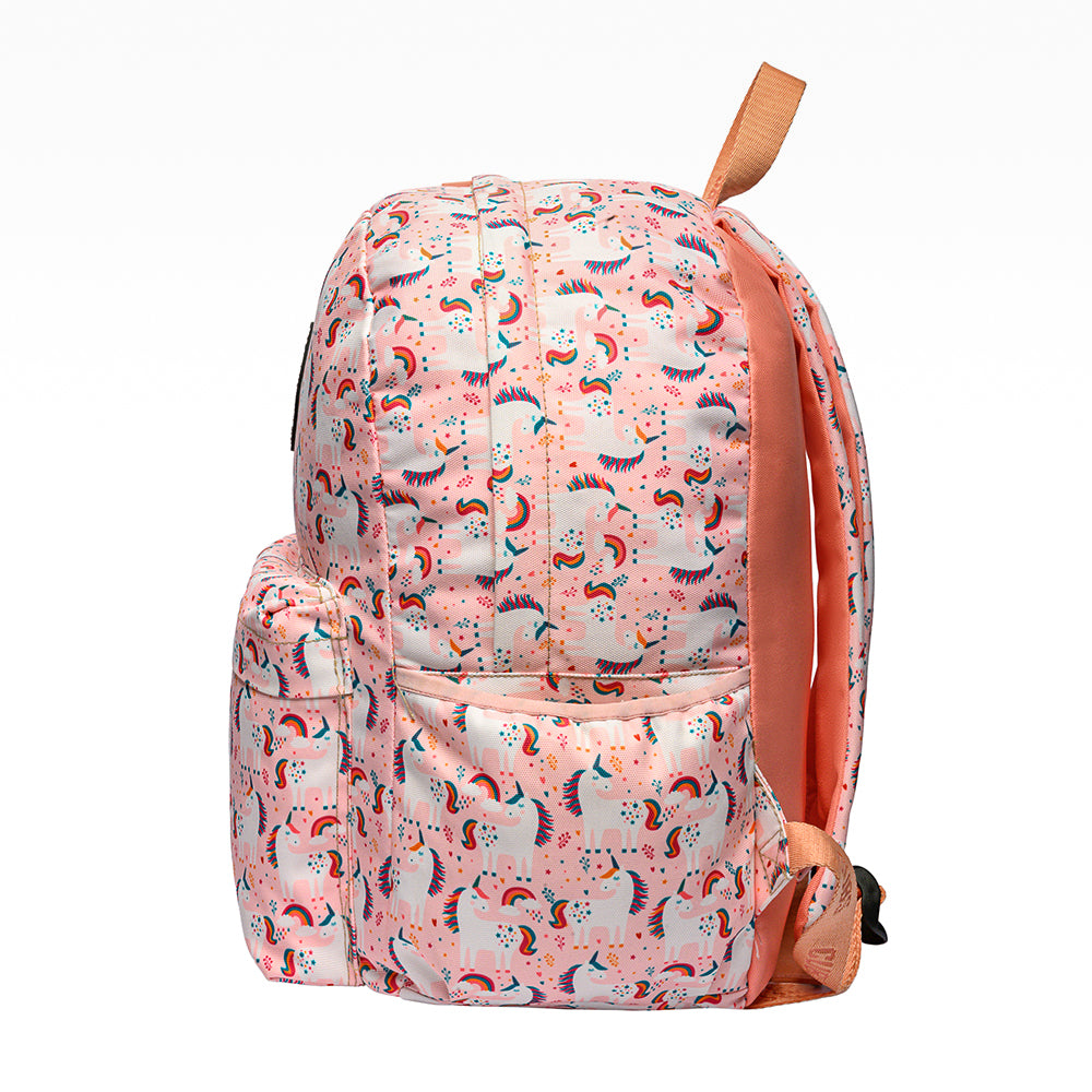 Cubs Peach Unicorns & Rainbows Backpack –16 Inches