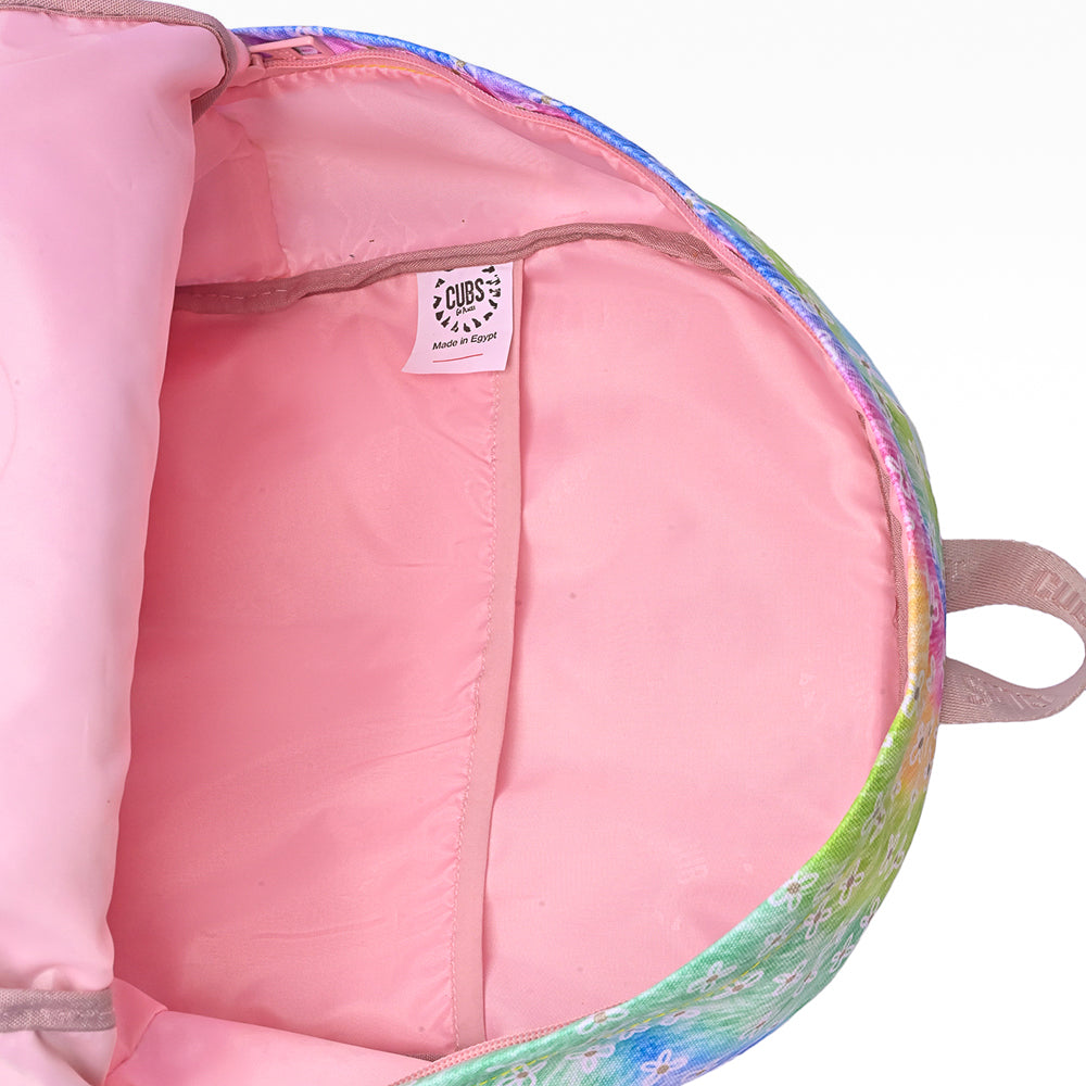 Cubs Pastel Tie Dye Flowers Backpack – 16 Inches