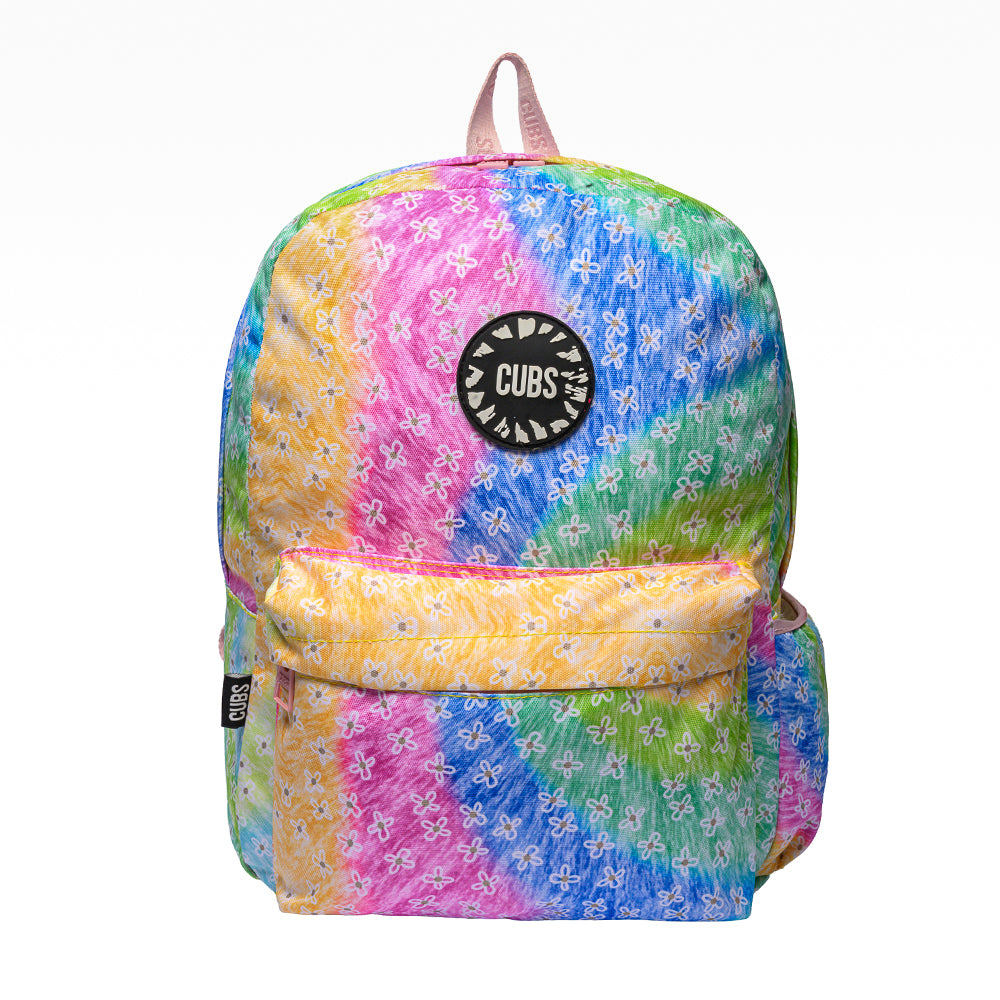 Cubs Pastel Tie Dye Flowers Backpack – 16 Inches