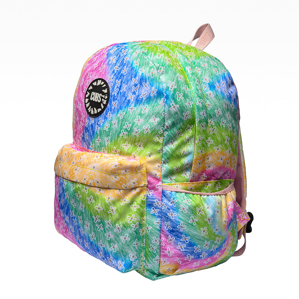 Cubs Pastel Tie Dye Flowers Backpack – 16 Inches