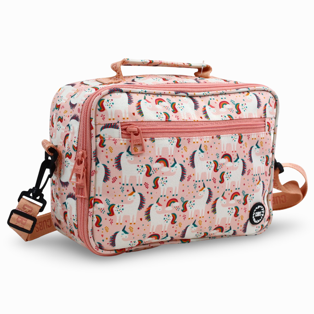 Cubs Peach Unicorns & Rainbows Lunch Bag