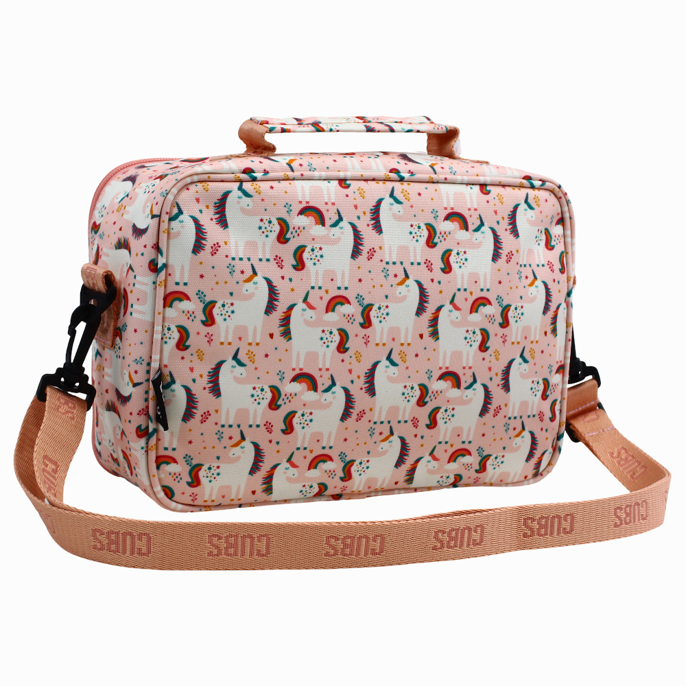 Cubs Peach Unicorns & Rainbows Lunch Bag