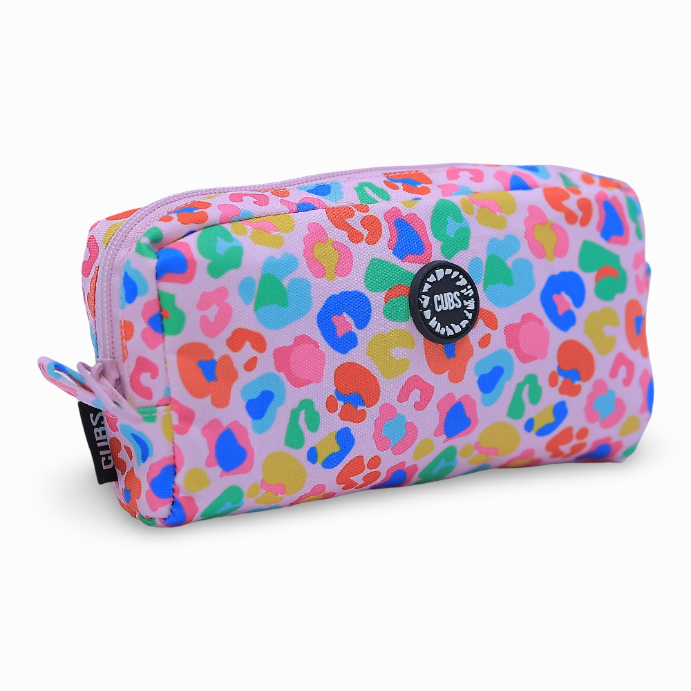 Cubs Pink Leopard Print Pencil Case
