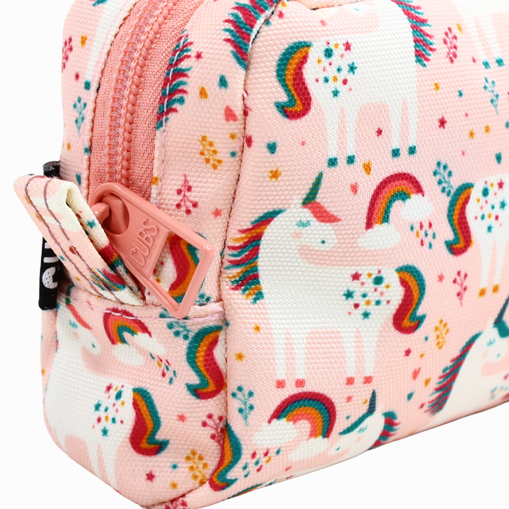 Cubs Peach Unicorns & Rainbows Pencil Case