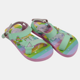 Girls Rubber Sandals – Mint with Rainbows & Unicorns