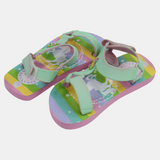 Girls Rubber Sandals – Mint with Rainbows & Unicorns