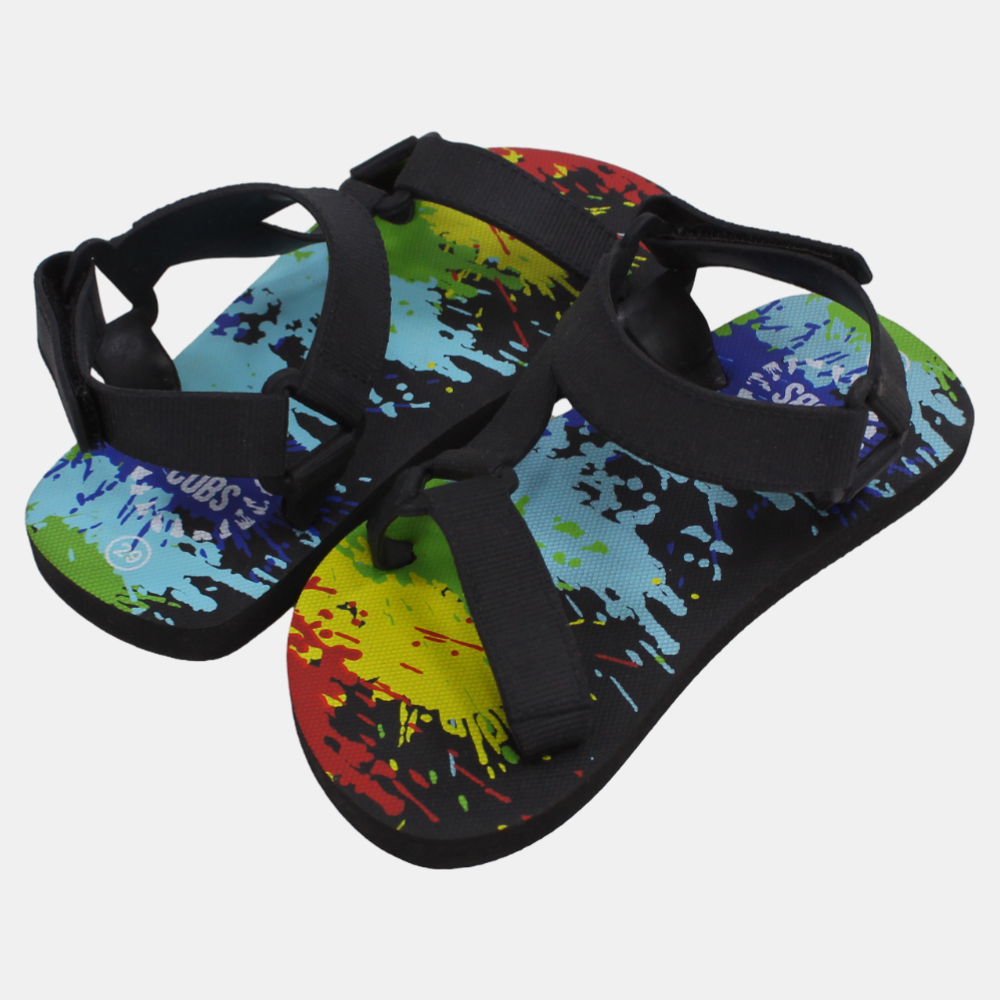 Boys Rubber Sandals – Multicolor with Black Base