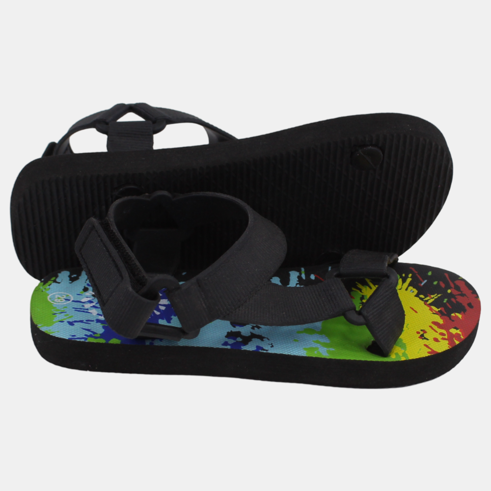 Boys Rubber Sandals – Multicolor with Black Base