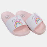 Girls Rubber Slides - Pink with Bunny