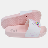 Girls Rubber Slides - Pink with Bunny