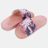 Girls Rubber Slides – Pink "Girl Power"