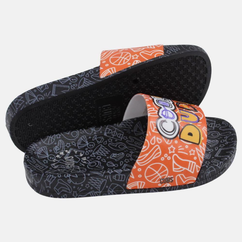Boys Slides – Cool Dude Basketball on Black Base