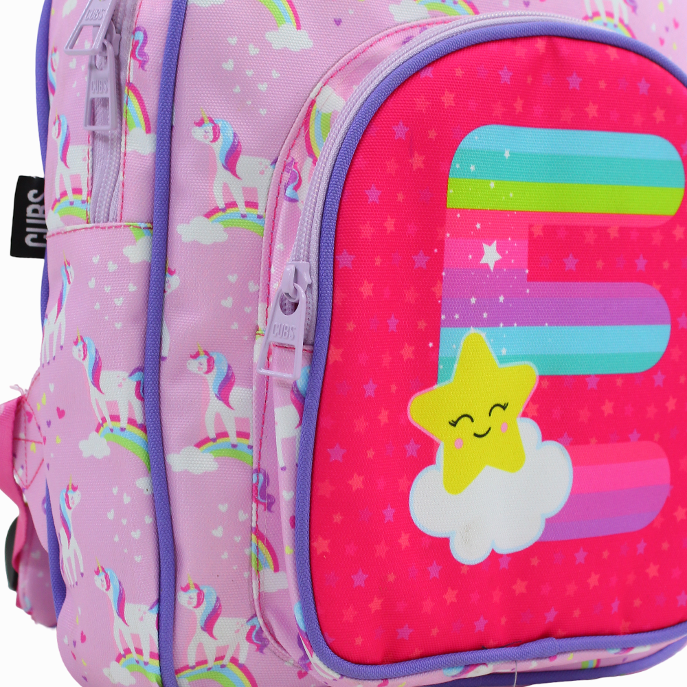Cubs Pink Unicorn Letter E Nursery Backpack