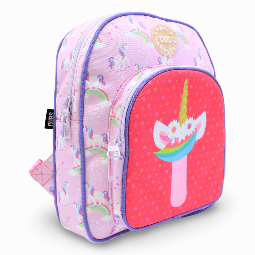Cubs Pink Unicorn Letter T Nursery Backpack