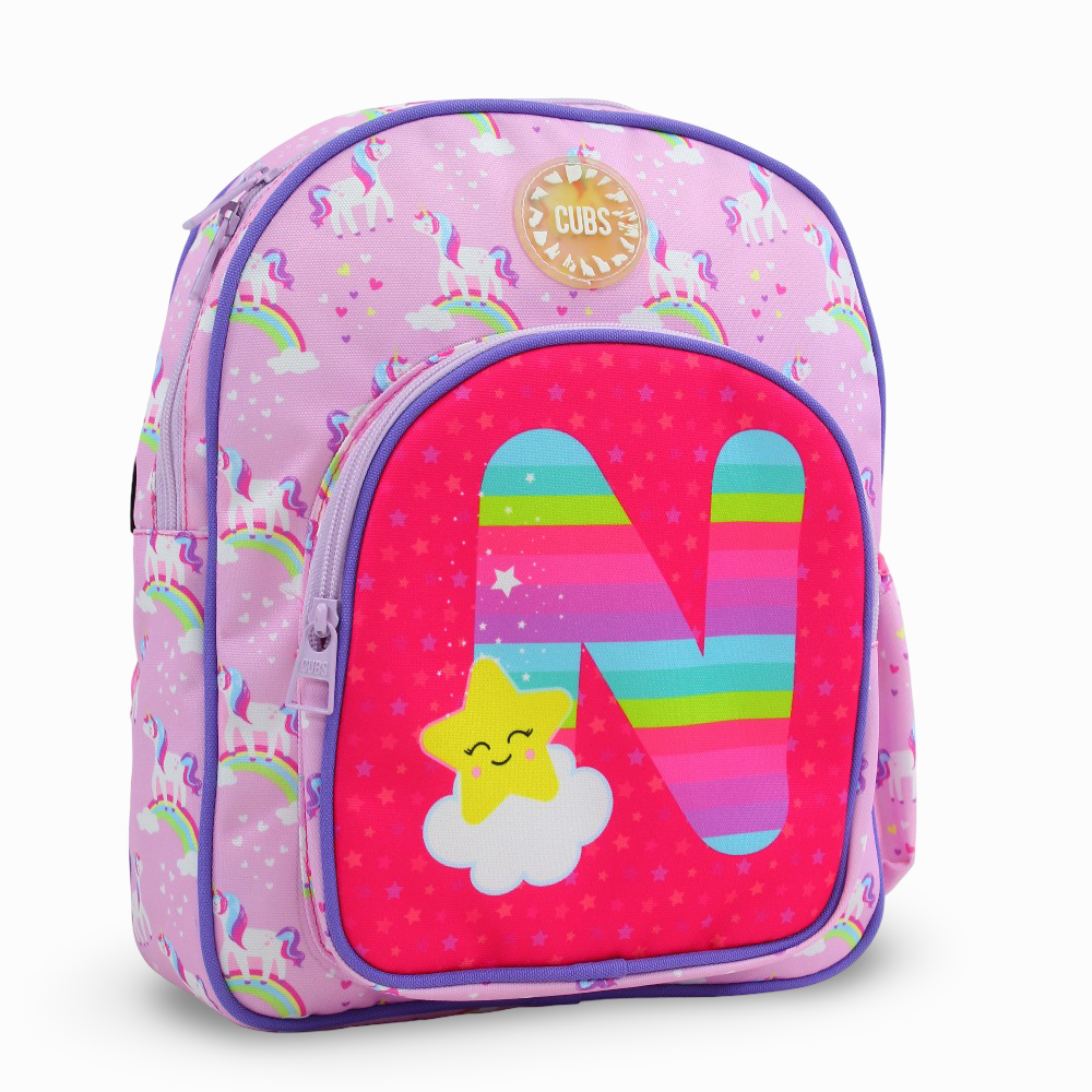 Cubs Pink Unicorn Letter N Nursery Backpack
