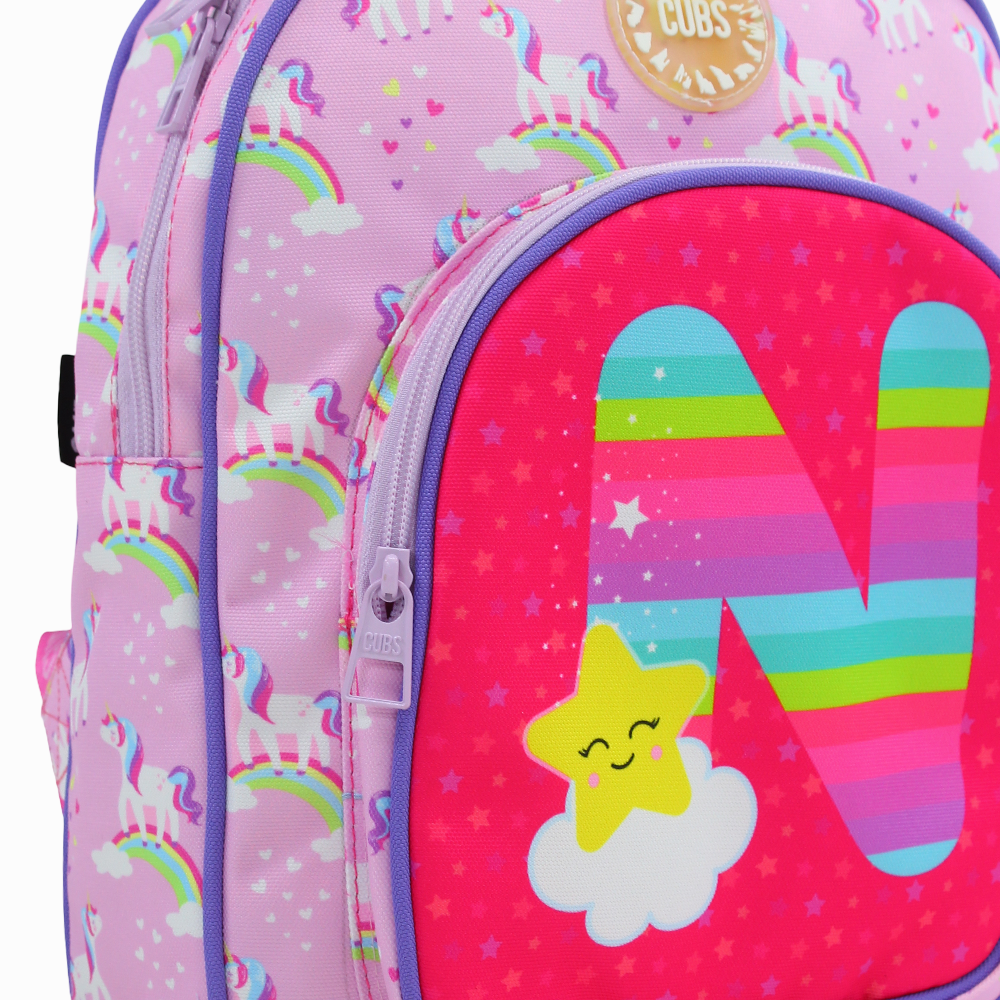 Cubs Pink Unicorn Letter N Nursery Backpack