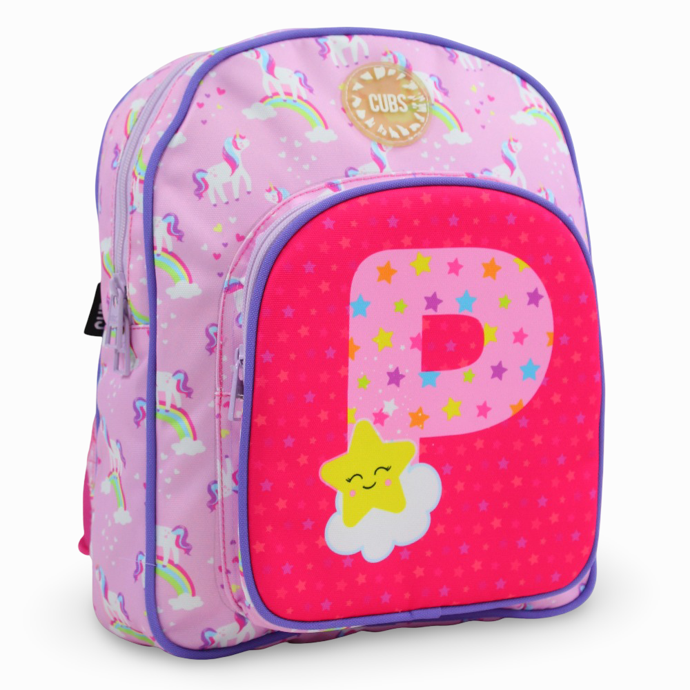 Cubs Pink Unicorn Letter P Nursery Backpack