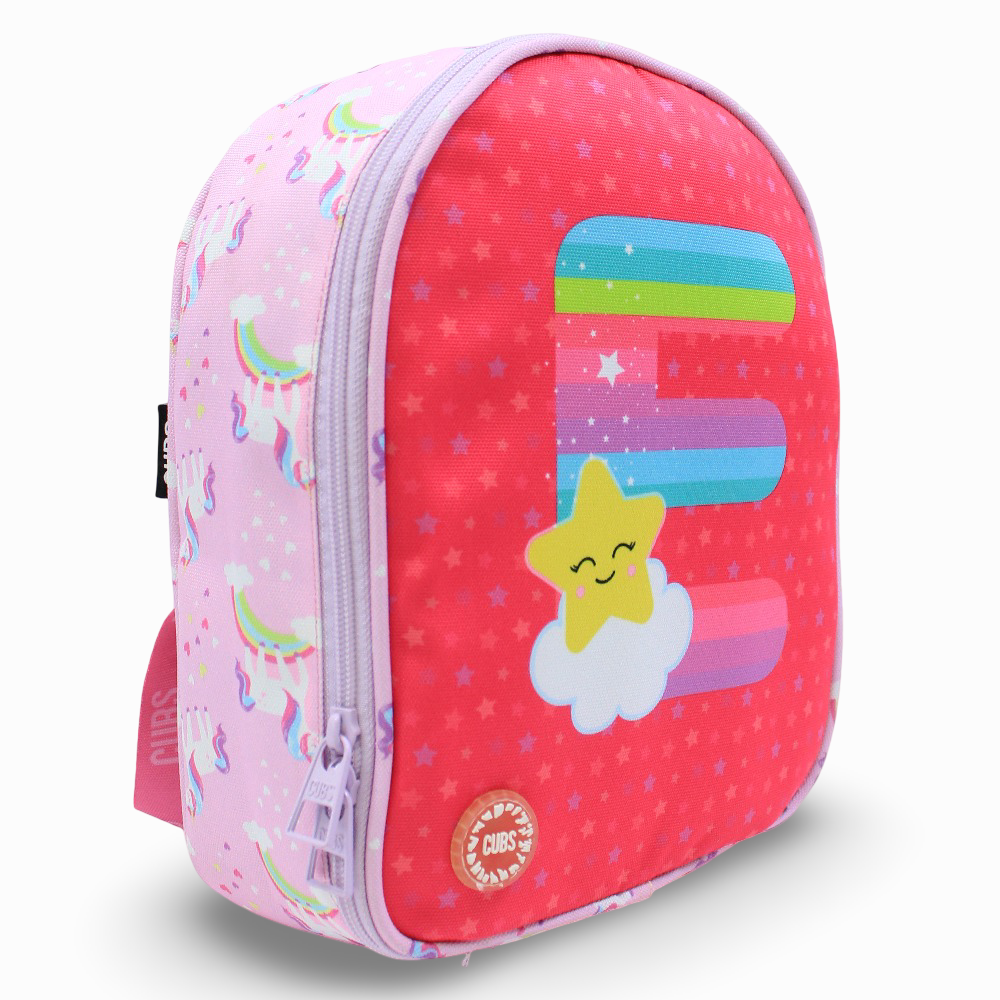 Cubs Pink Unicorn Letter E Nursery Lunch Backpack