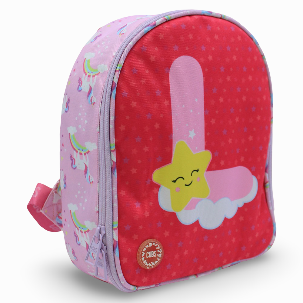 Cubs Pink Unicorn Letter L Nursery Lunch Backpack