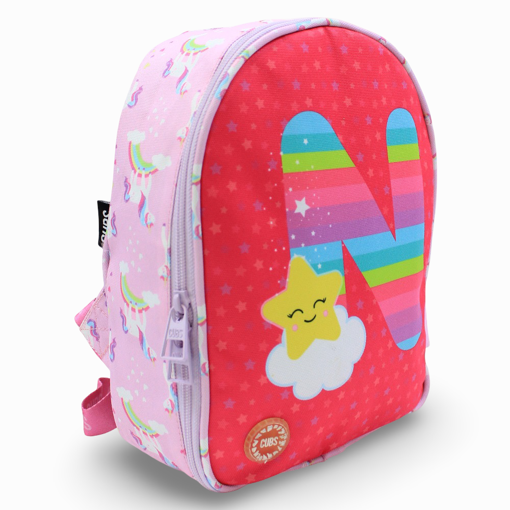 Cubs Pink Unicorn Letter N Nursery Lunch Backpack
