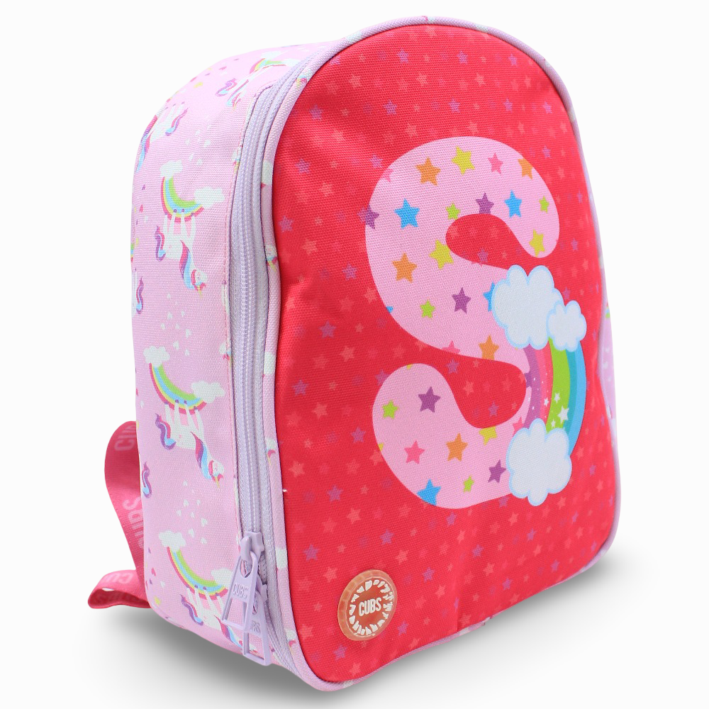 Cubs Pink Unicorn Letter S Nursery Lunch Backpack