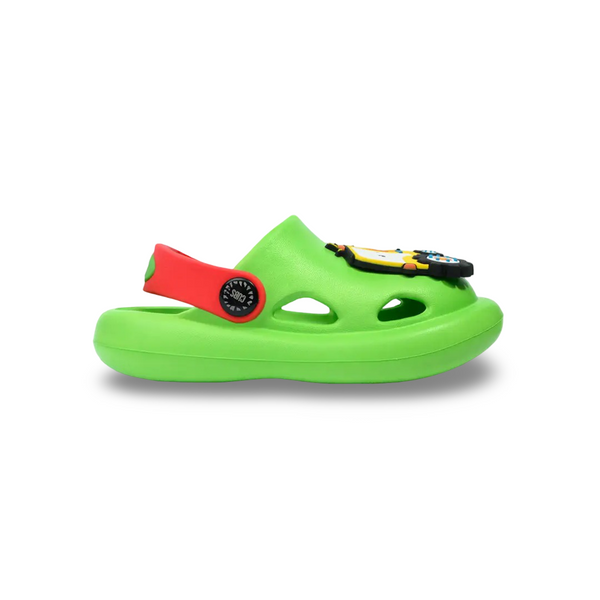 Boys Rubber Clogs – Green with Tractor Design