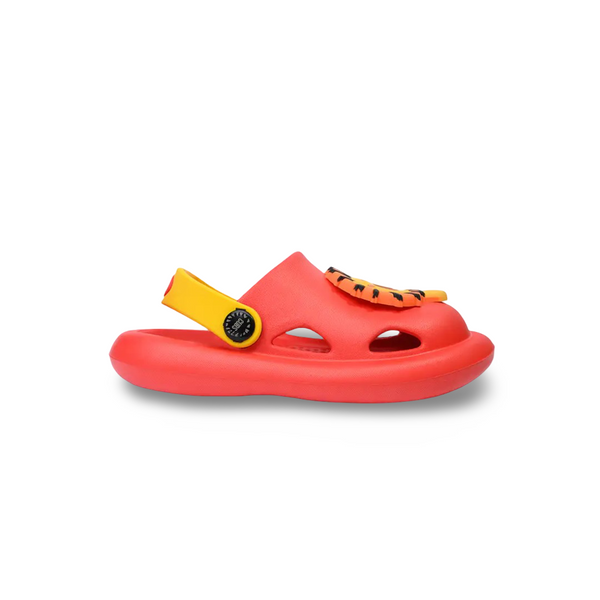Boys Rubber Clog – Red with Roaring Lion Design
