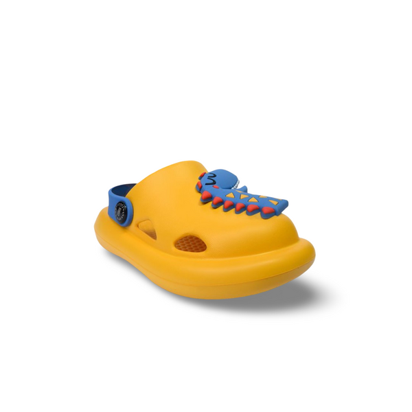 Boys Rubber Clogs – Yellow with Dino Design