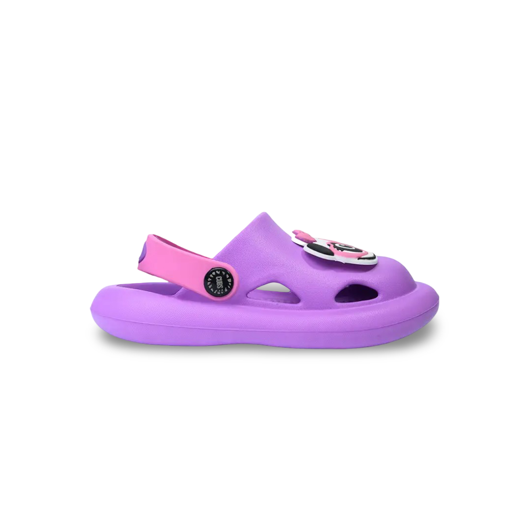 Girls Rubber Clogs – Purple with Cute Panda