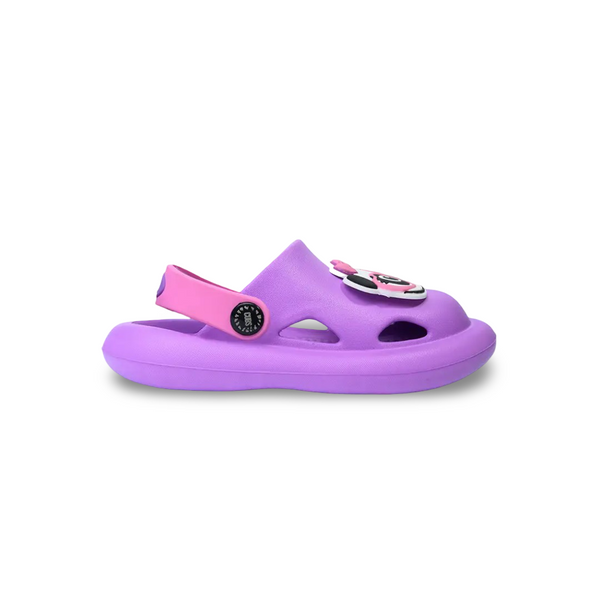Girls Rubber Clogs – Purple with Cute Panda