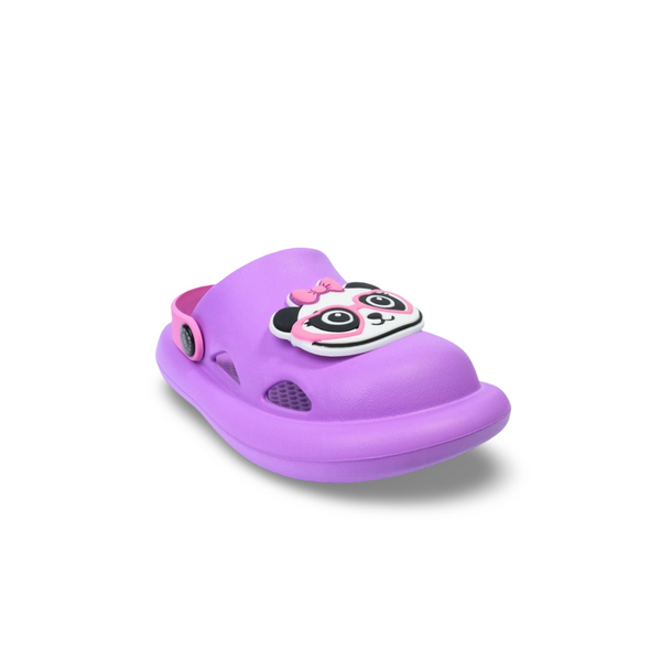 Girls Rubber Clogs – Purple with Cute Panda