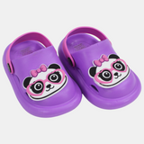 Girls Rubber Clogs – Purple with Cute Panda