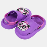 Girls Rubber Clogs – Purple with Cute Panda