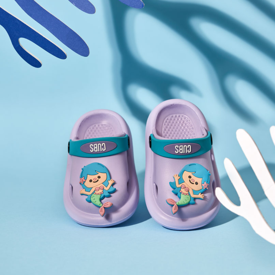 Girls Rubber Clog – Purple with Mermaid