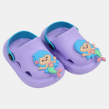 Girls Rubber Clog – Purple with Mermaid