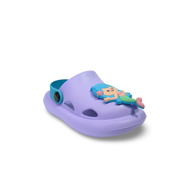 Girls Rubber Clog – Purple with Mermaid