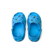 Boys Rubber Sandals – Baby Blue with Outer Space Print