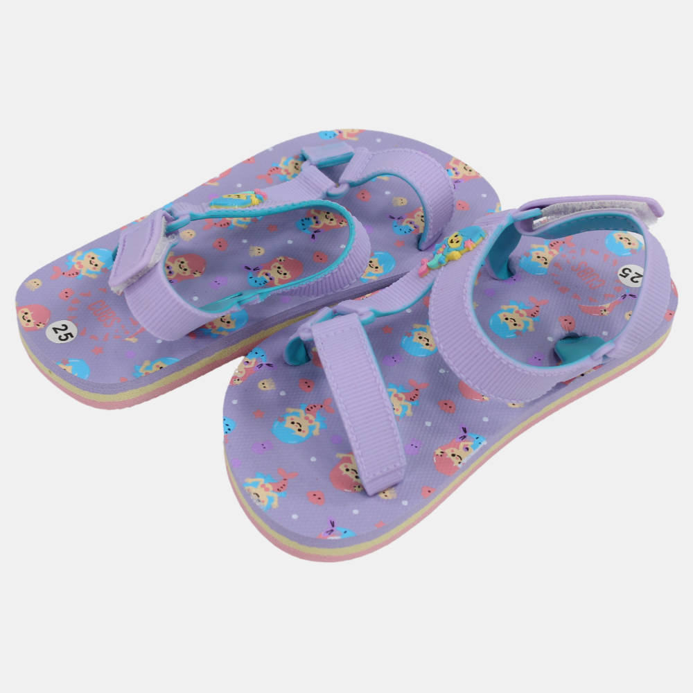 Kids Girls Rubber Sandal – Mermaid Purple