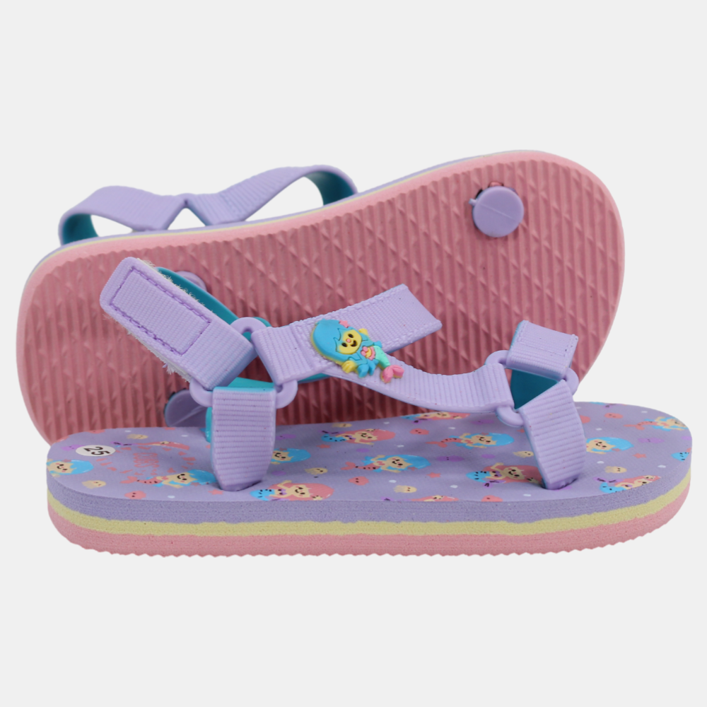 Kids Girls Rubber Sandal – Mermaid Purple