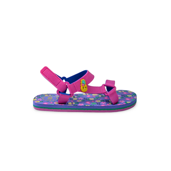 Girls Rubber Sandal – Pink with Smiling Pineapple