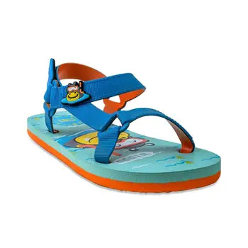 Boys Rubber Sandal – Blue with Hippo Print