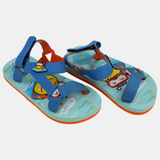 Boys Rubber Sandal – Blue with Hippo Print