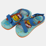 Boys Rubber Sandal – Blue with Hippo Print